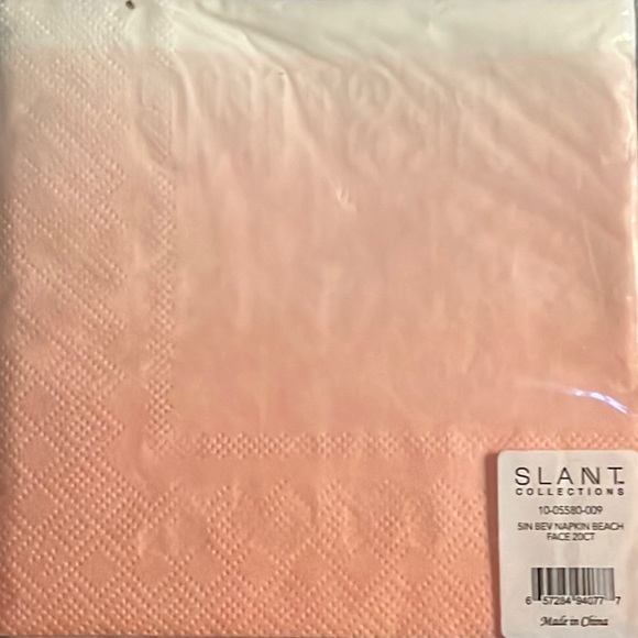 “resting beach face” gold foil on hombré cocktail napkin-3 packs of 20 each/-NWT - Picture 5 of 9